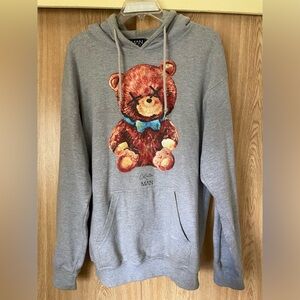 BoohooMAN oversized grey teddy bear sweatshirt